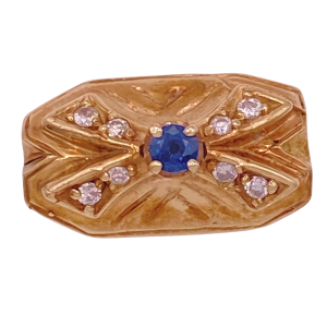 Victorian Revival Slide 14KYG Sapphire Diamond
