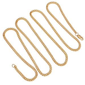 Vintage Curb Chain Necklace 25 14KYG